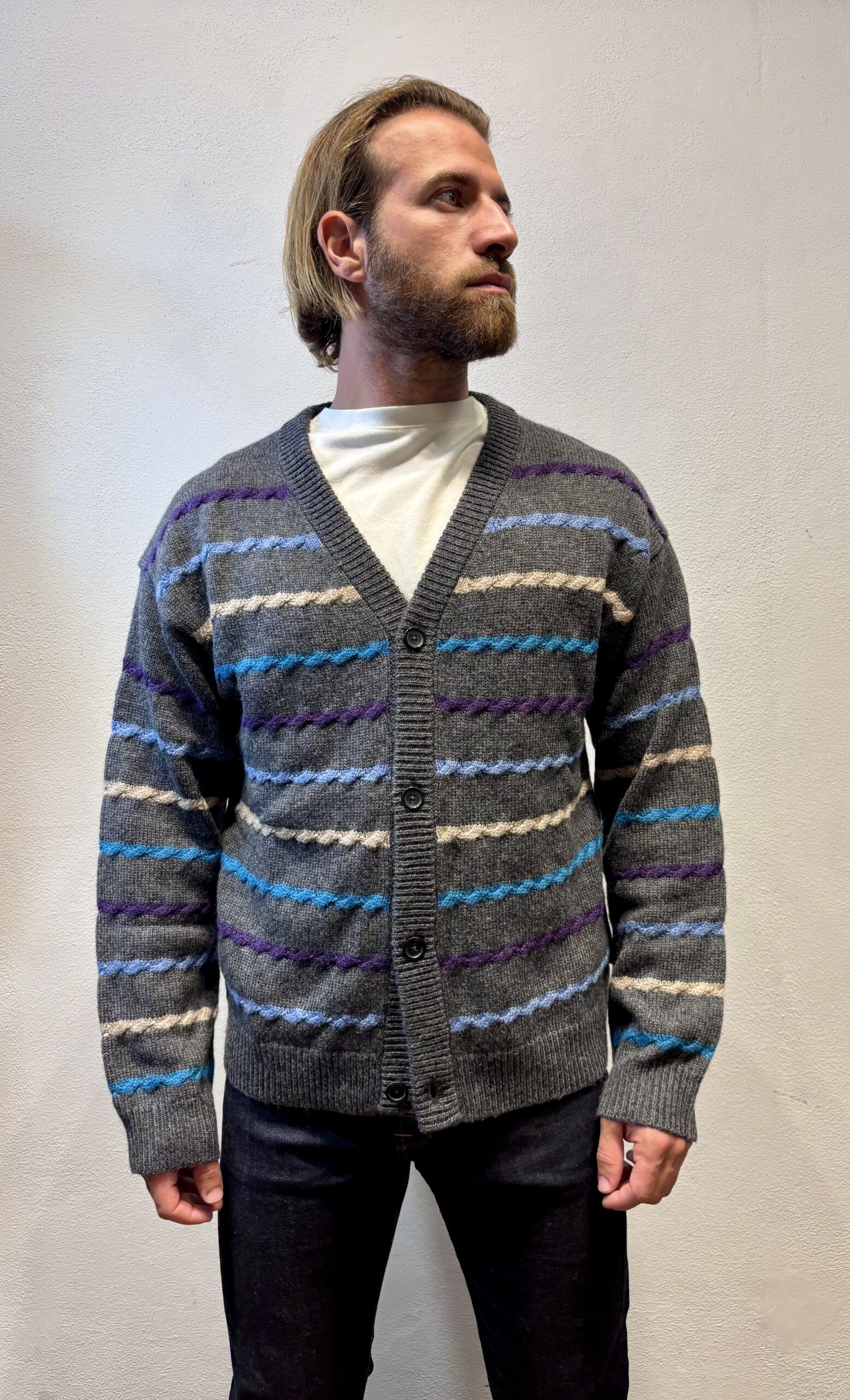 PAUL SMITH - CARDIGAN LANA RIGA GRIGIO PAUL SMITH – CARDIGAN LANA RIGA GRIGIO