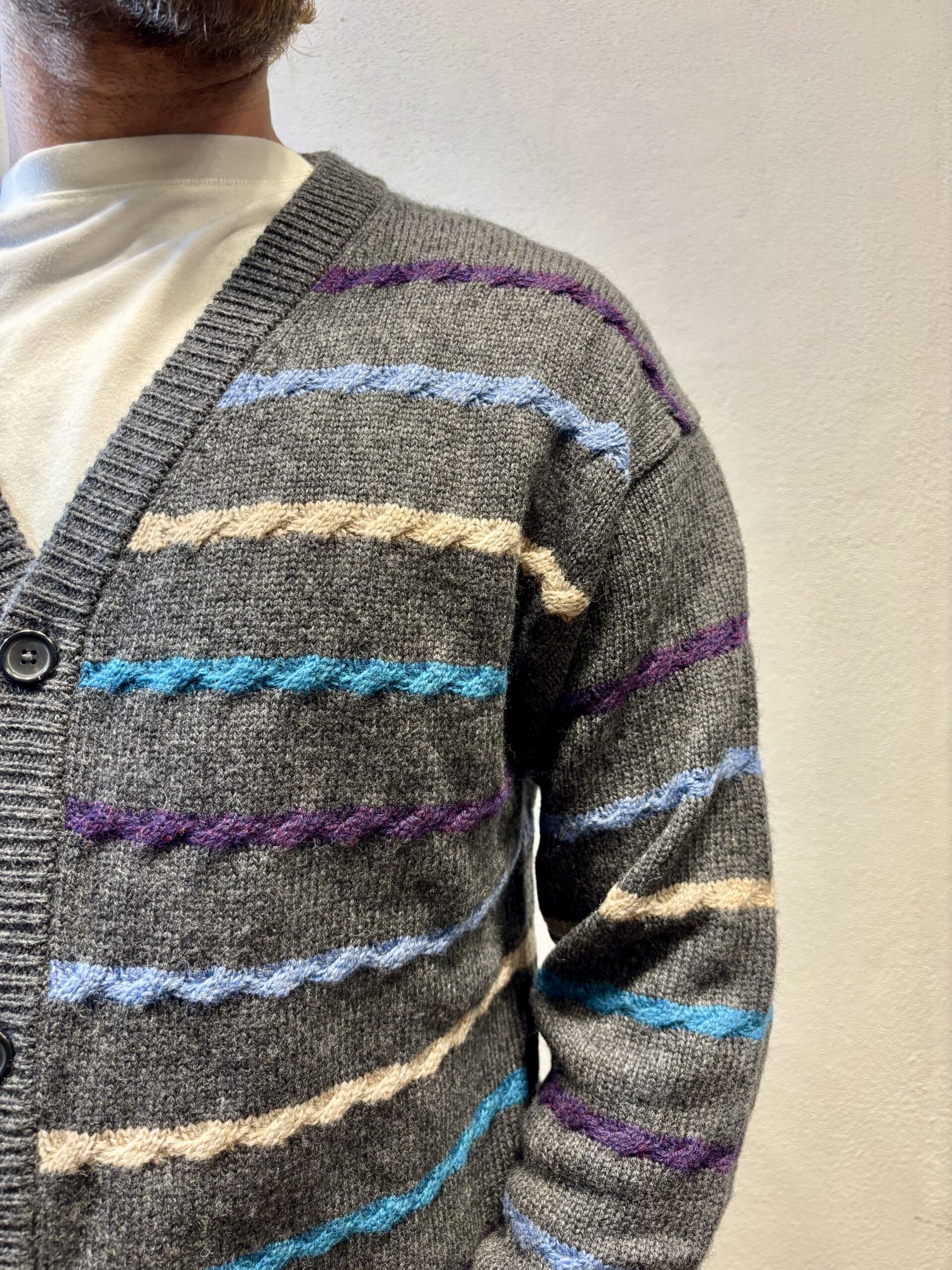 PAUL SMITH - CARDIGAN LANA RIGA GRIGIO PAUL SMITH – CARDIGAN LANA RIGA GRIGIO