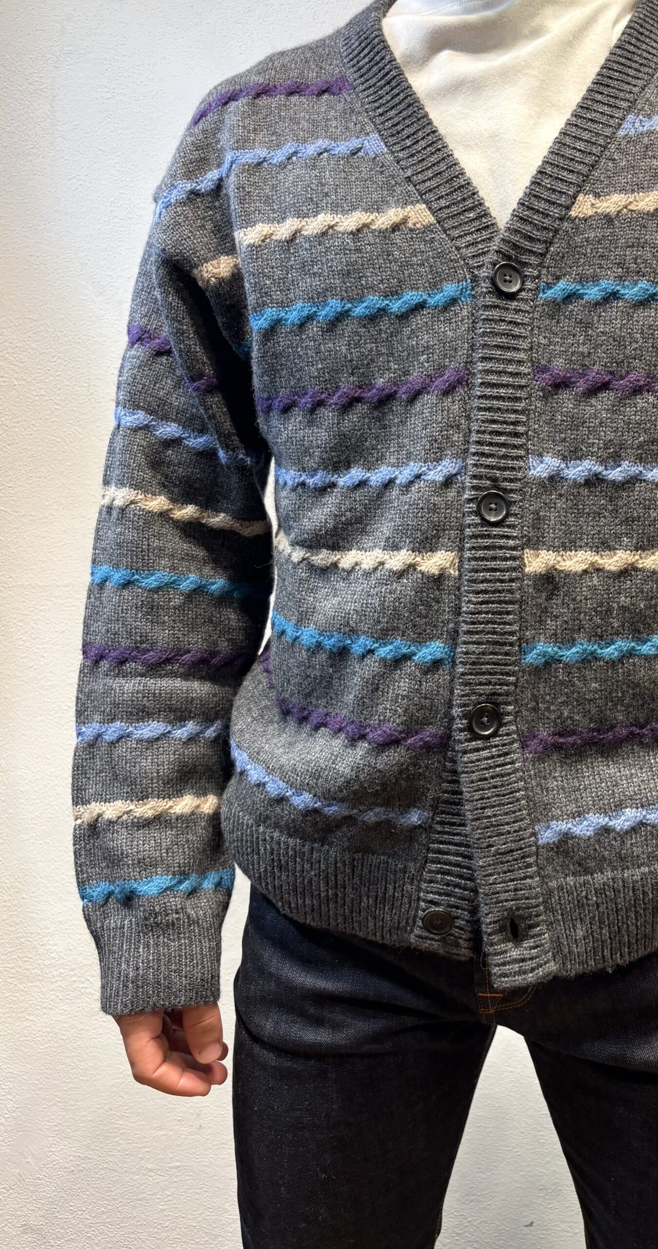 PAUL SMITH - CARDIGAN LANA RIGA GRIGIO PAUL SMITH – CARDIGAN LANA RIGA GRIGIO
