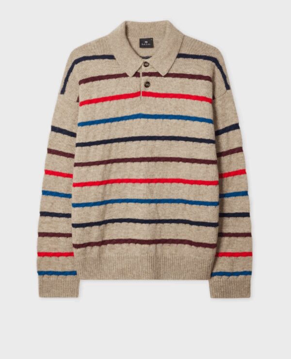 PAUL SMITH – POLO V LANA RIGA SABBIA