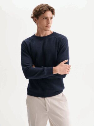 QB24 – FELPA GIROCOLLO BLU