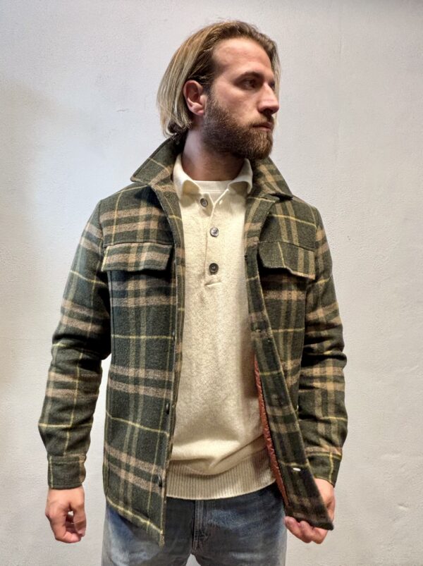 RENAVINE – OVERSHIRT LANA CHECK MILITARE