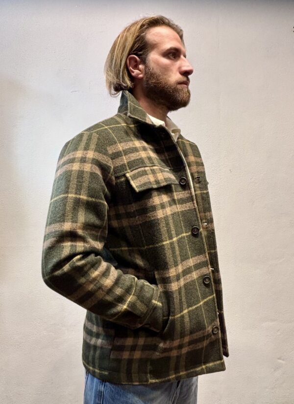 RENAVINE – OVERSHIRT LANA CHECK MILITARE
