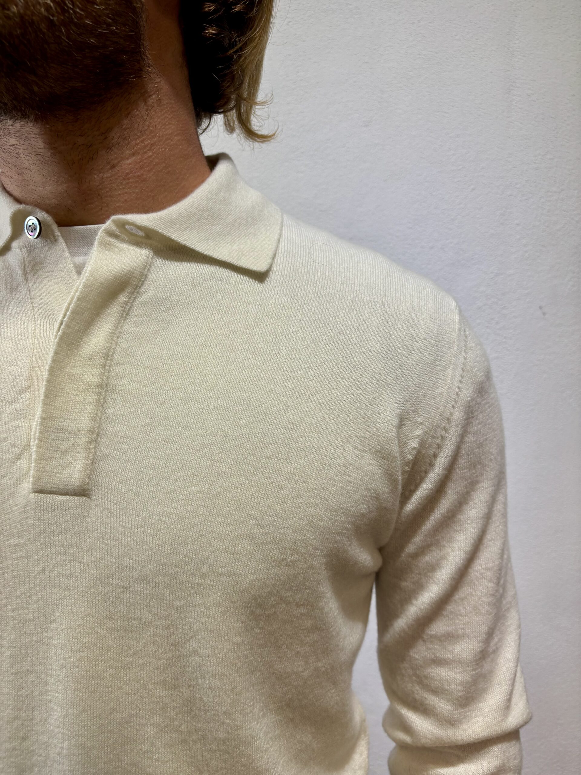 ALPHA STUDIO - POLO M/L LAMBSWOOL LATTE ALPHA STUDIO – POLO M/L LAMBSWOOL LATTE