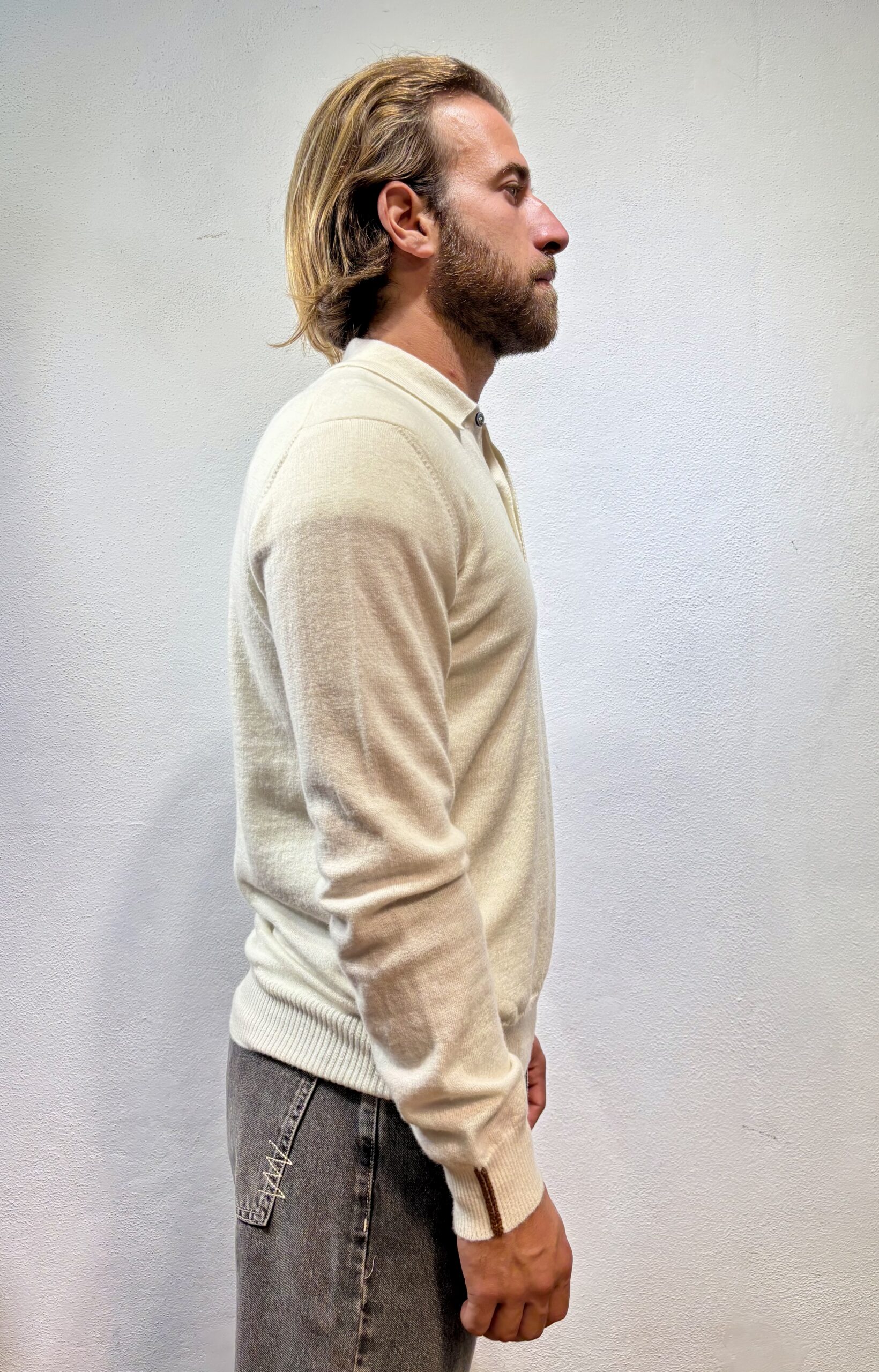 ALPHA STUDIO - POLO M/L LAMBSWOOL LATTE ALPHA STUDIO – POLO M/L LAMBSWOOL LATTE