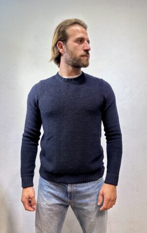 ALPHA STUDIO – GIROCOLLO LAVORATO BLU