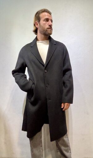 AMARANTO - CARDIGAN COSTE PANNA AMARANTO – CAPPOTTO LUNGO CACH NERO