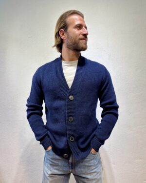 AMARANTO – CARDIGAN COSTE BLU