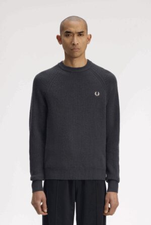 FRED PERRY – GIROCOLLO LAMBSWOOL GRIGIO