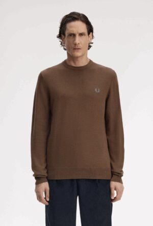 FRED PERRY – GIROCOLLO MERINOS TABACCO
