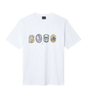 PAUL SMITH - SNEAKERS PELLE BIANCO PAUL SMITH – T-SHIRT LOGHI BIANCO