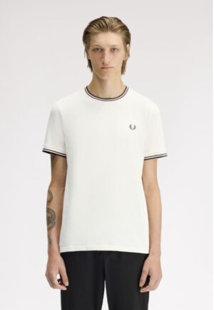 FRED PERRY – T-SHIRT BORDINO ECRU