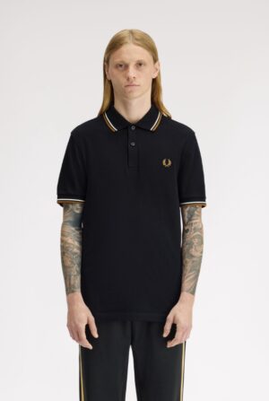 FRED PERRY – POLO M/M BORDINO NERO