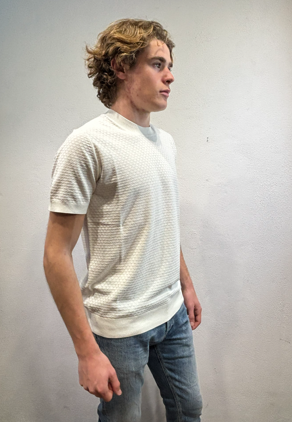 PAOLO PECORA MILANO - T-SHIRT M/M LAVORATO PANNA PAOLO PECORA MILANO – T-SHIRT M/M LAVORATO PANNA