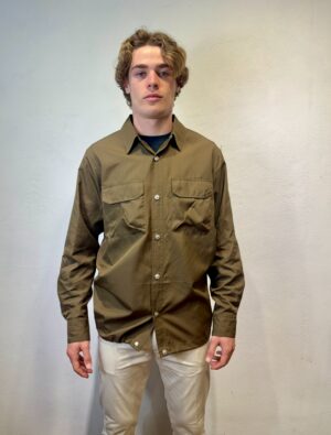 PAOLO PECORA MILANO - POLO RICAMATO BOTT NERO TAION – OVER SHIRT RIPSTOP MORO