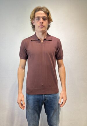 ALPHA STUDIO – POLO SCOLLO V M/M CIOCCOLATO