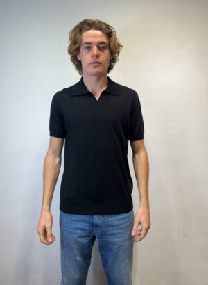 ALPHA STUDIO – POLO SCOLLO V M/M NERO