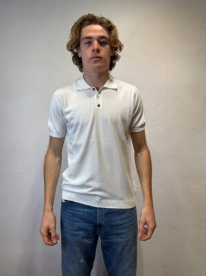 PAOLO PECORA MILANO - CAMICIA PIQUET BIANCO ALPHA STUDIO – POLO M/M CREPE BIANCO