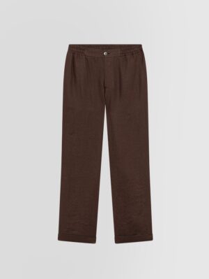 ALPHA STUDIO – PANTALONE LINO COULISS CIOCCOLATO
