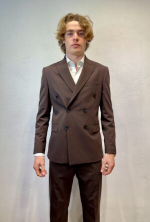 AMARANTO – GIACCA DOPPIO PETTO CIOCCOLATO