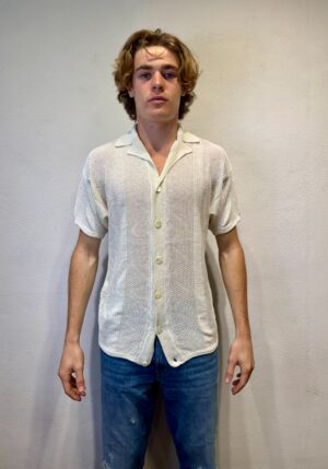 ROY ROGERS - BERMUDA LINO BIANCO AMARANTO – CAMICIA M/M TRAFORATA NATURALE