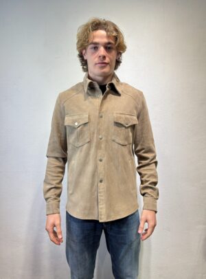 BLUSOTTO – CAMICIA CAMOSCIO TORTORA