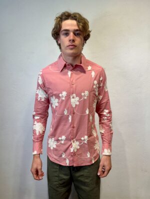 PAOLO PECORA MILANO - POLO RICAMATO BOTT NERO EN AVANCE – CAMICIA RICAMO ROSA