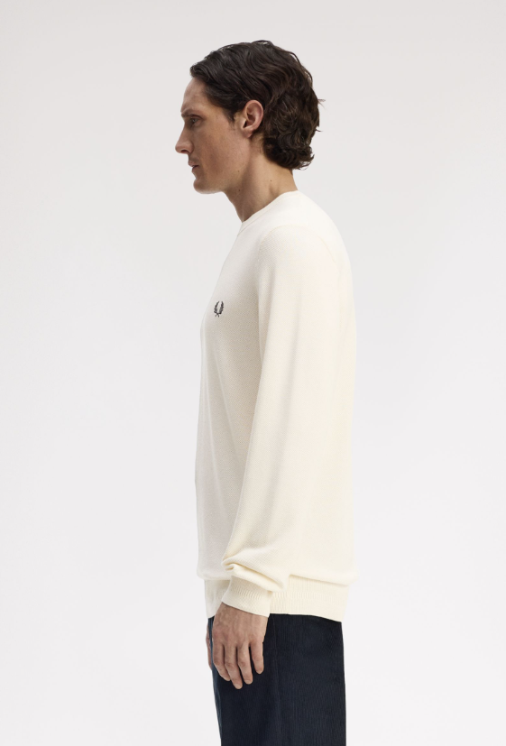 FRED PERRY - GIROCOLLO M/L PIQUET ECRU FRED PERRY – GIROCOLLO M/L PIQUET ECRU