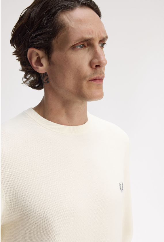 FRED PERRY - GIROCOLLO M/L PIQUET ECRU FRED PERRY – GIROCOLLO M/L PIQUET ECRU