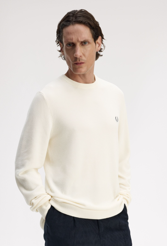 FRED PERRY - GIROCOLLO M/L PIQUET ECRU FRED PERRY – GIROCOLLO M/L PIQUET ECRU