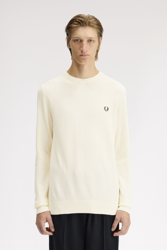 FRED PERRY - GIROCOLLO M/L PIQUET ECRU FRED PERRY – GIROCOLLO M/L PIQUET ECRU