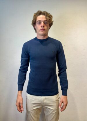 EN AVANCE - CAMICIA RICAMO ROSA FRED PERRY – GIROCOLLO M/L PIQUET BLU