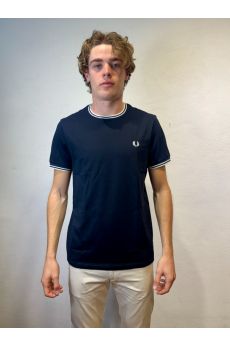 FRED PERRY - T-SHIRT BORDINO BLU FRED PERRY – T-SHIRT BORDINO BLU