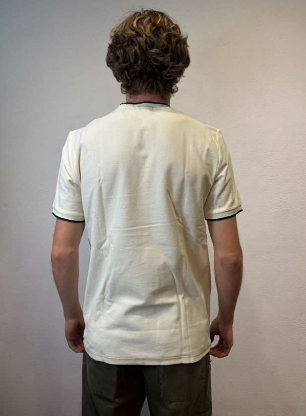 FRED PERRY - T-SHIRT CREPE M/M ECRU FRED PERRY – T-SHIRT CREPE M/M ECRU