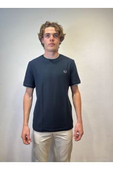 FRED PERRY - T-SHIRT CREPE M/M BLU FRED PERRY – T-SHIRT CREPE M/M BLU