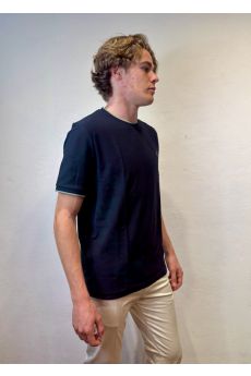 FRED PERRY - T-SHIRT CREPE M/M BLU FRED PERRY – T-SHIRT CREPE M/M BLU