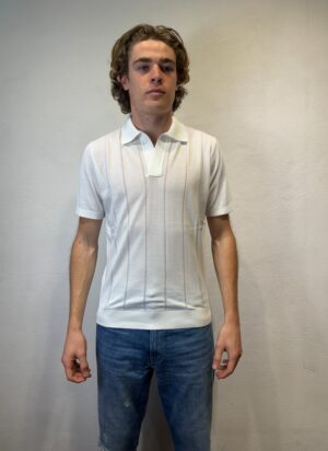 PAOLO PECORA MILANO - CAMICIA PIQUET BIANCO KANGRA – POLO V P.CATENELLA BIANCO