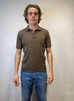 PAOLO PECORA MILANO - CAMICIA PIQUET BIANCO KANGRA – POLO V P.CATENELLA CAFFE