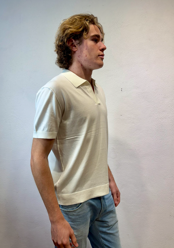 PAOLO PECORA MILANO - POLO SCOLLO V M/M PANNA PAOLO PECORA MILANO – POLO SCOLLO V M/M PANNA