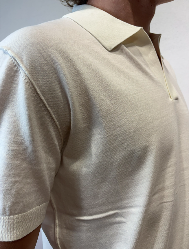 PAOLO PECORA MILANO - POLO SCOLLO V M/M PANNA PAOLO PECORA MILANO – POLO SCOLLO V M/M PANNA