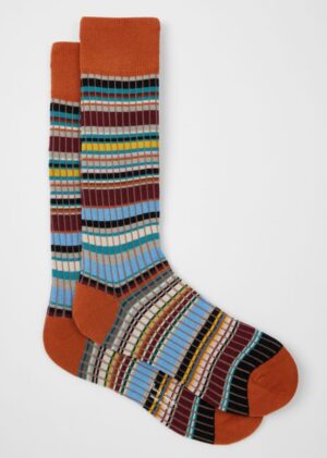 PAOLO PECORA MILANO - POLO RICAMATO BOTT NERO PAUL SMITH – CALZA STRIPES ARANCIO