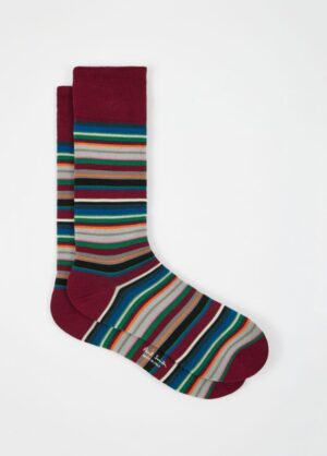 PAOLO PECORA MILANO - POLO RICAMATO BOTT NERO PAUL SMITH – CALZA STRIPES BORDEAUX