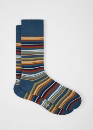 PAOLO PECORA MILANO - POLO RICAMATO BOTT NERO PAUL SMITH – CALZA STRIPES AVIO