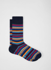 PAOLO PECORA MILANO - POLO RICAMATO BOTT NERO PAUL SMITH – CALZA STRIPES BLU FUXIA