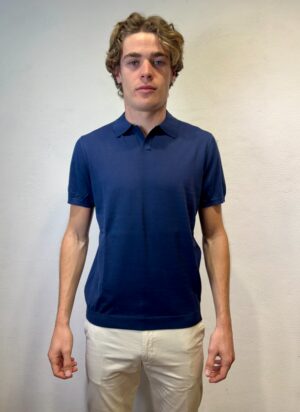 EN AVANCE - CAMICIA RICAMO ROSA PEOPLE OF SHIBUYA – POLO SCOLLO V BLU