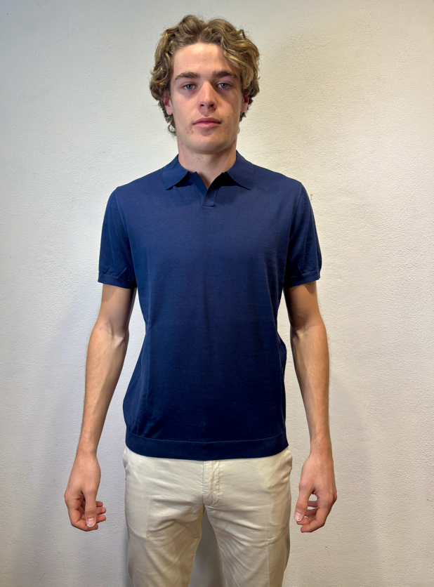 PEOPLE OF SHIBUYA - POLO SCOLLO V BLU PEOPLE OF SHIBUYA – POLO SCOLLO V BLU