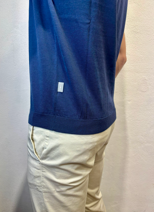 PEOPLE OF SHIBUYA - POLO SCOLLO V BLU PEOPLE OF SHIBUYA – POLO SCOLLO V BLU