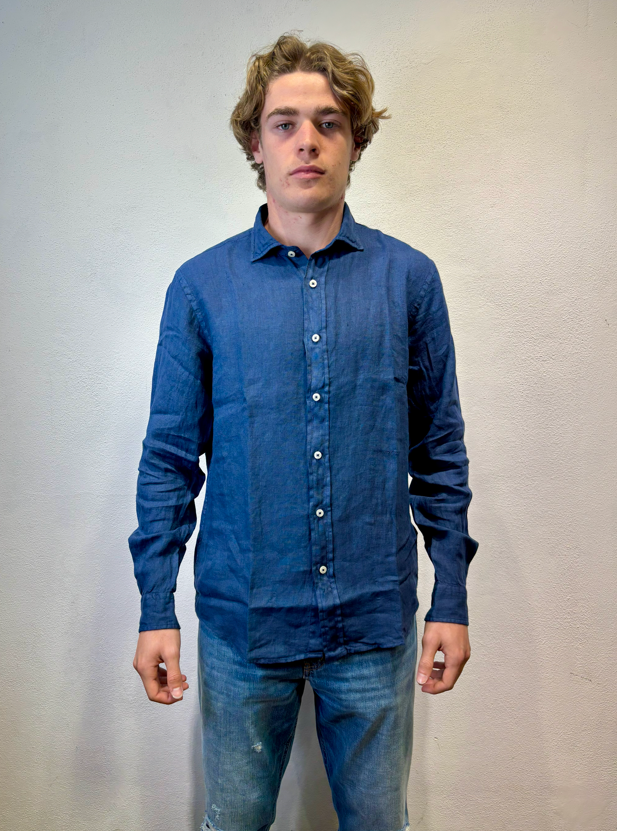 ROY ROGERS - CAMICIA LINO BLU ROY ROGERS – CAMICIA LINO BLU