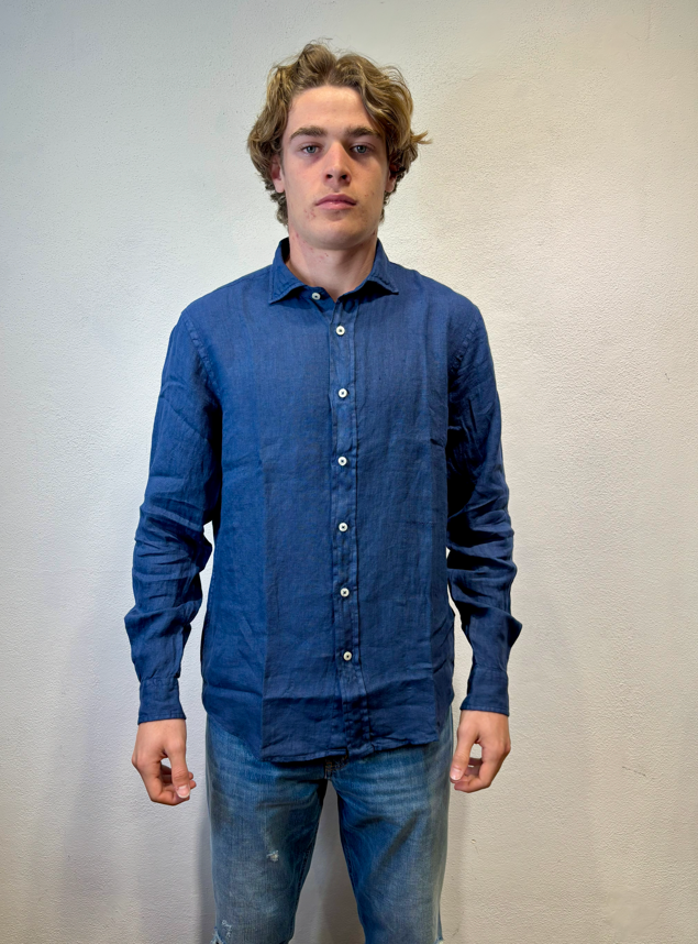 ROY ROGERS - CAMICIA LINO BLU ROY ROGERS – CAMICIA LINO BLU