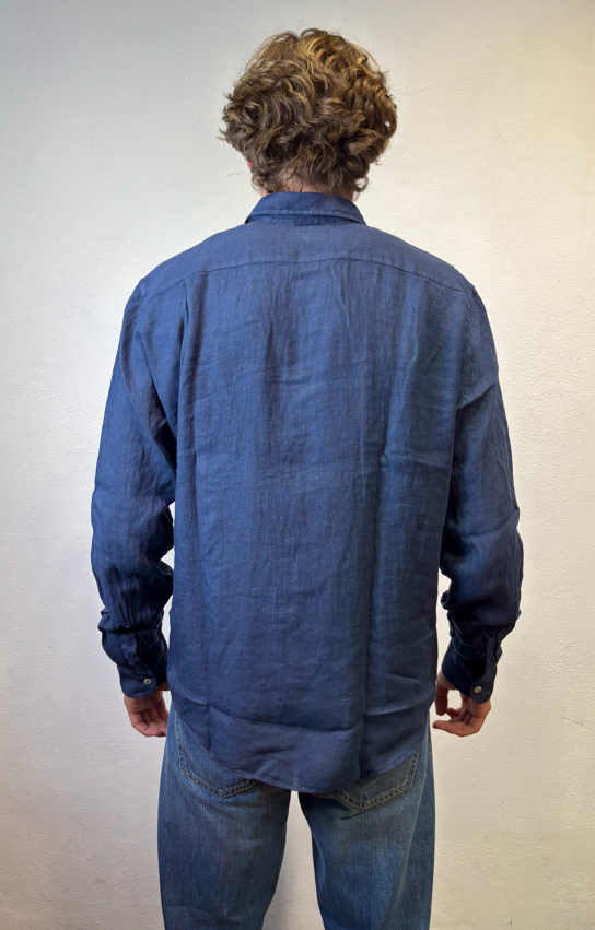 ROY ROGERS - CAMICIA LINO BLU ROY ROGERS – CAMICIA LINO BLU